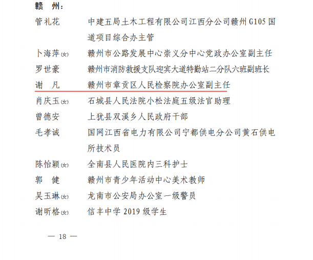 喜报！我院1名干警荣获“全省优秀共青团员”称号